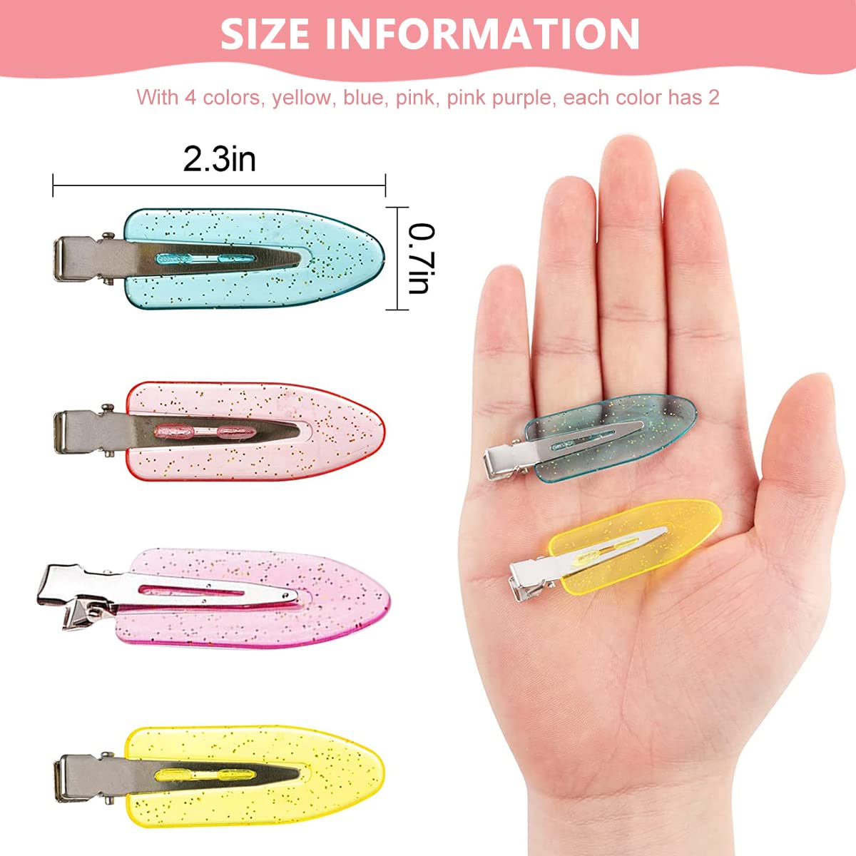 PALAY 8pcs No Bend Hair Clips Crystal No Crease Bangs Alligator Hair Barrettes No Dent Duck Bill Hair Clips for Women Girls Makeup Salon Hairstyle Hairdressing PALAY 8pcs No Bend Hair Clips Crystal No Crease Bangs Alligator Hair Barrettes No Dent Duck Bill Hair Clips for Women Girls Makeup Salon Hairstyle Hairdressing